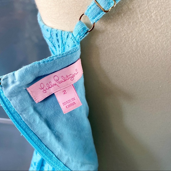 Lilly Pulitzer Elisse Strappy Blue Lace Dress - Picture 5 of 7